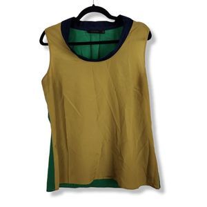 The Limited Gold and Green Sleeveless Blouse